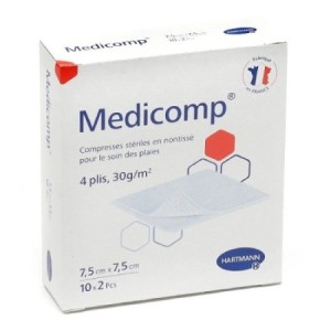 Compresses et cotons - Compresse Non Tissée Medicomp® Non Stérile 30G 7,5 x 10 cm
