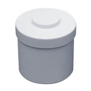 Compresses et cotons - Pot à Coton en Mélamine Avec Système poussoir Blanc Ø10 x 9,8 cm