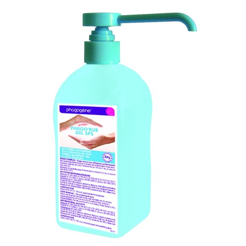 Gel hydroalcoolique Phago’Rub Gel SPS 500 ml + Pompe
