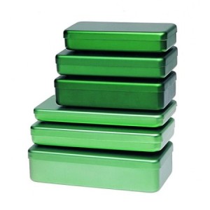 Boîtes, plateaux, cupules et haricots - Boite en aluminium vert 170 x 70 x 30 mm