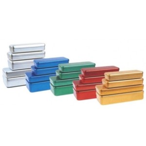 Boîtes, plateaux, cupules et haricots - Boite en aluminium bleu 180 x 90 x 30mm