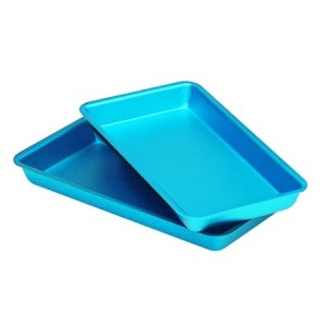 Boîtes, plateaux, cupules et haricots - Plateau en aluminium anodisé Bleu 200 x 100 mm