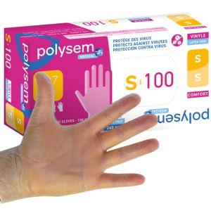 Gants - Gants d’examen Vinyles T7/8 Polysem Medical Tactilis