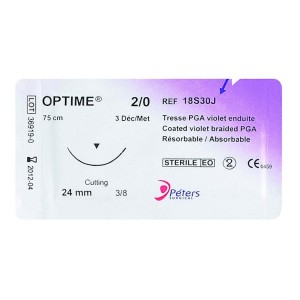 Sutures et sets de soins - Suture Optime Dec 1 Usp 5/0 18 mm F75 cm